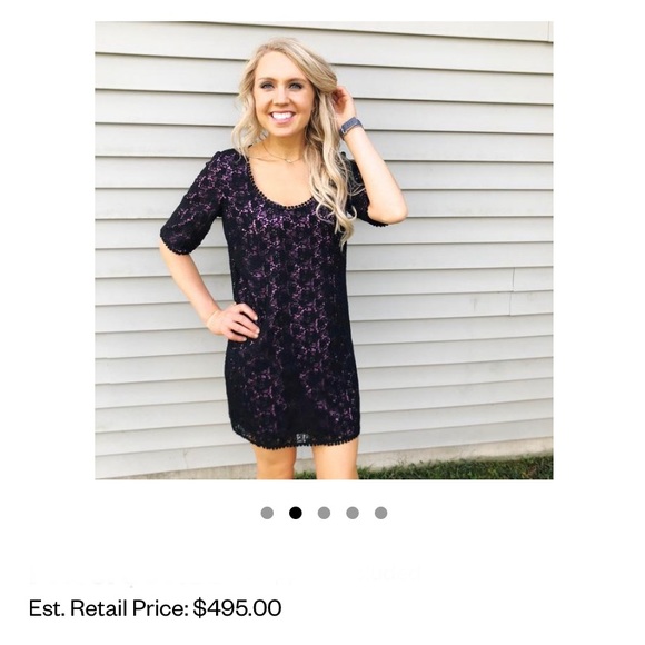 💜GUC - Rebecca Taylor Lace Overlay Shift Dress - Picture 8 of 8